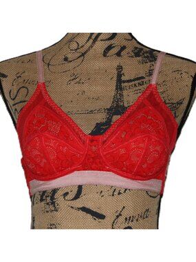 We Are HAH Free People On Point Bullet Bra Size 30-38B Blood Orange Red #60203